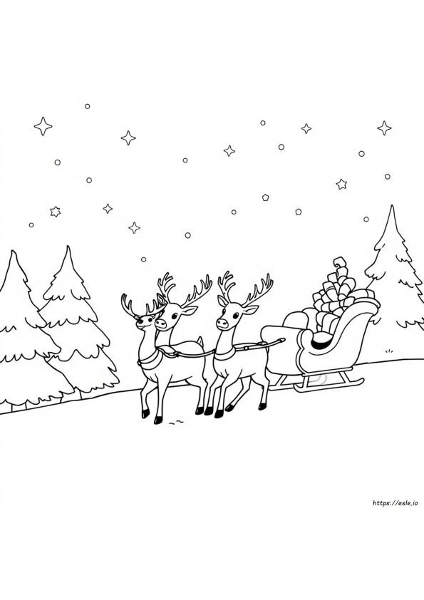 Christmas Reindeer Colouring Pictures
