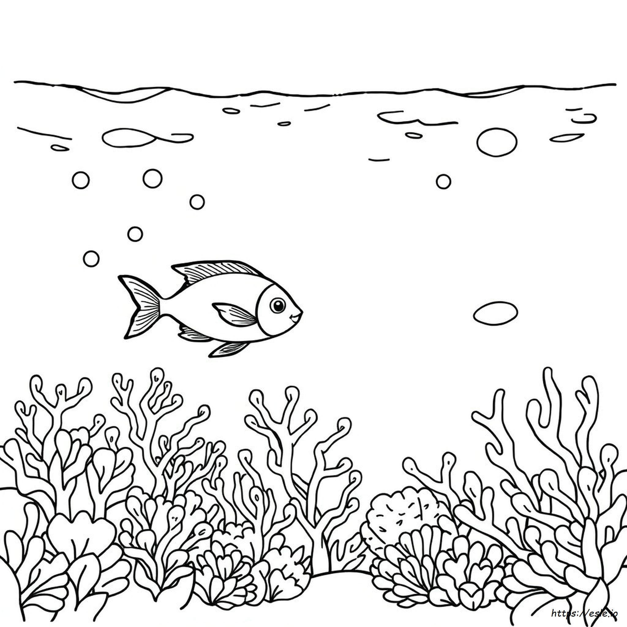 Simple Underwater Coloring Page
