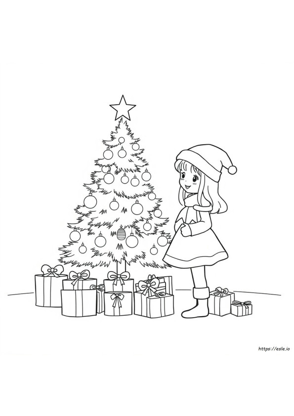 Christmas Girl Coloring Pages Printable