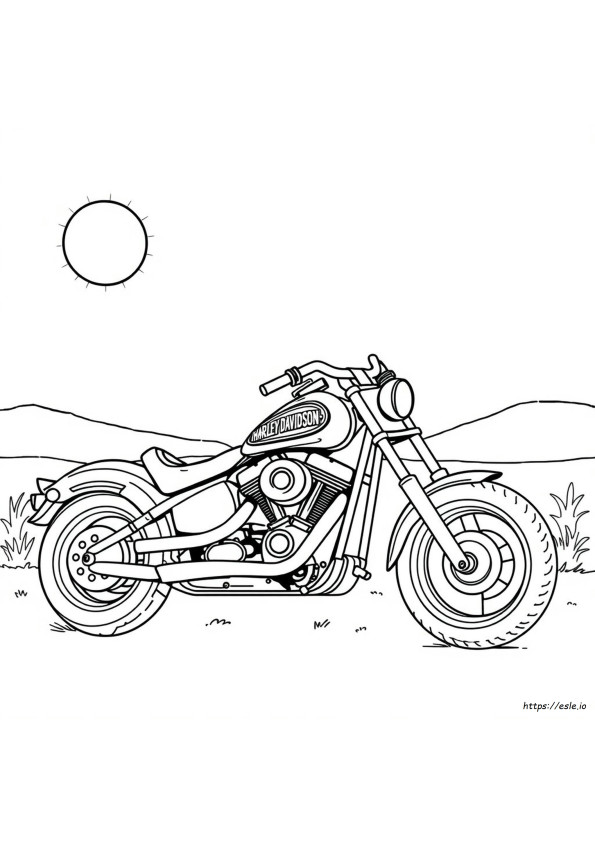 Coloriage Facile Harley Davidson
