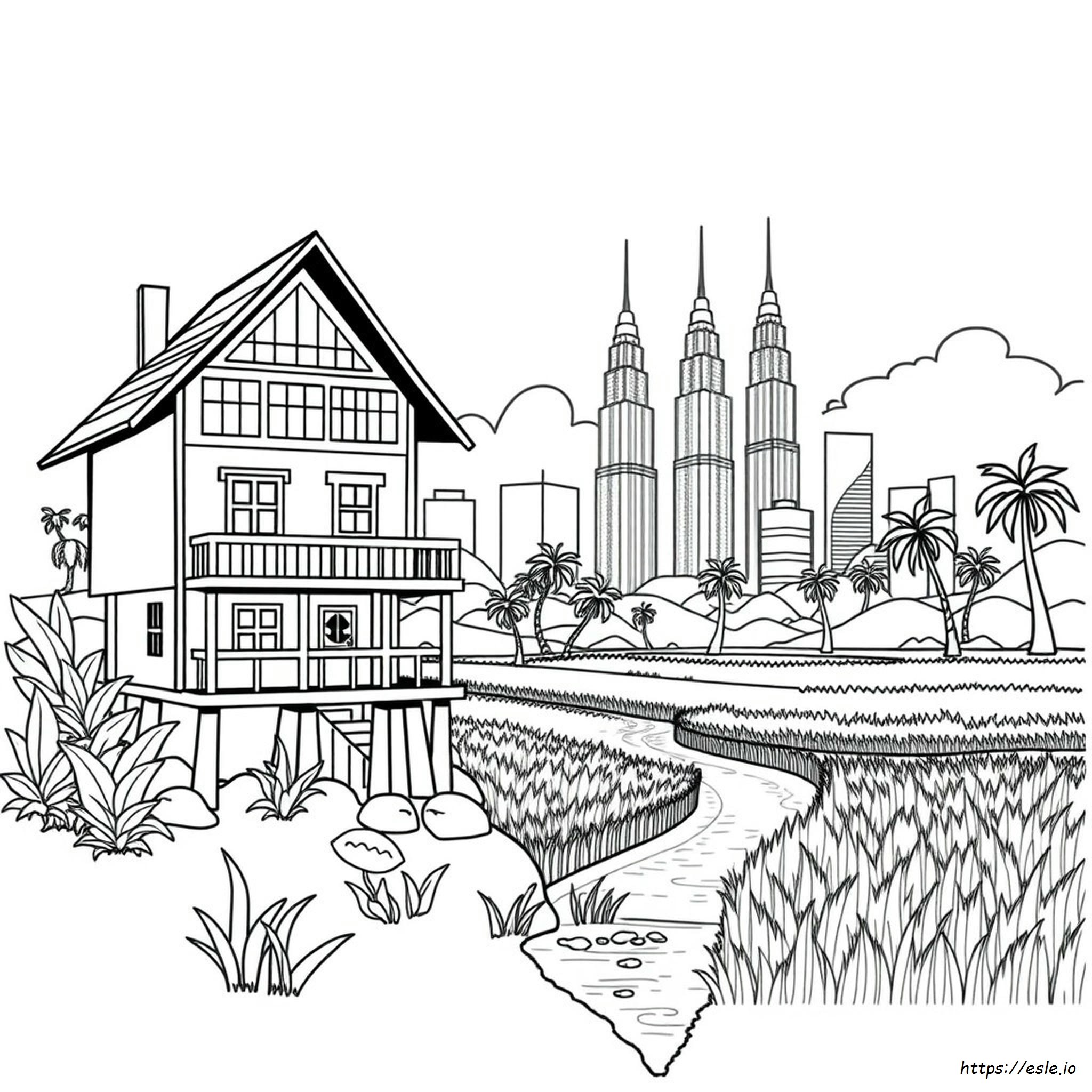 Malaysian Landmarks Colouring Pages