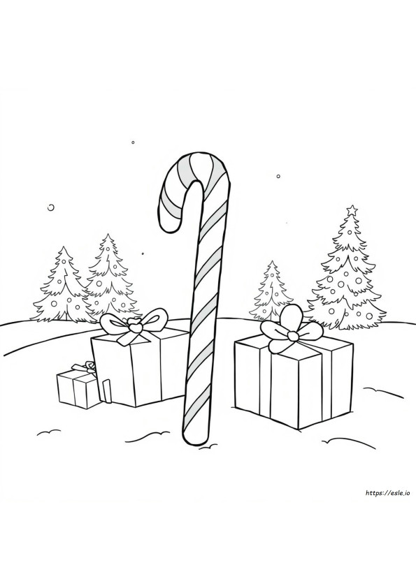 Candy Cane Coloring Sheet Free
