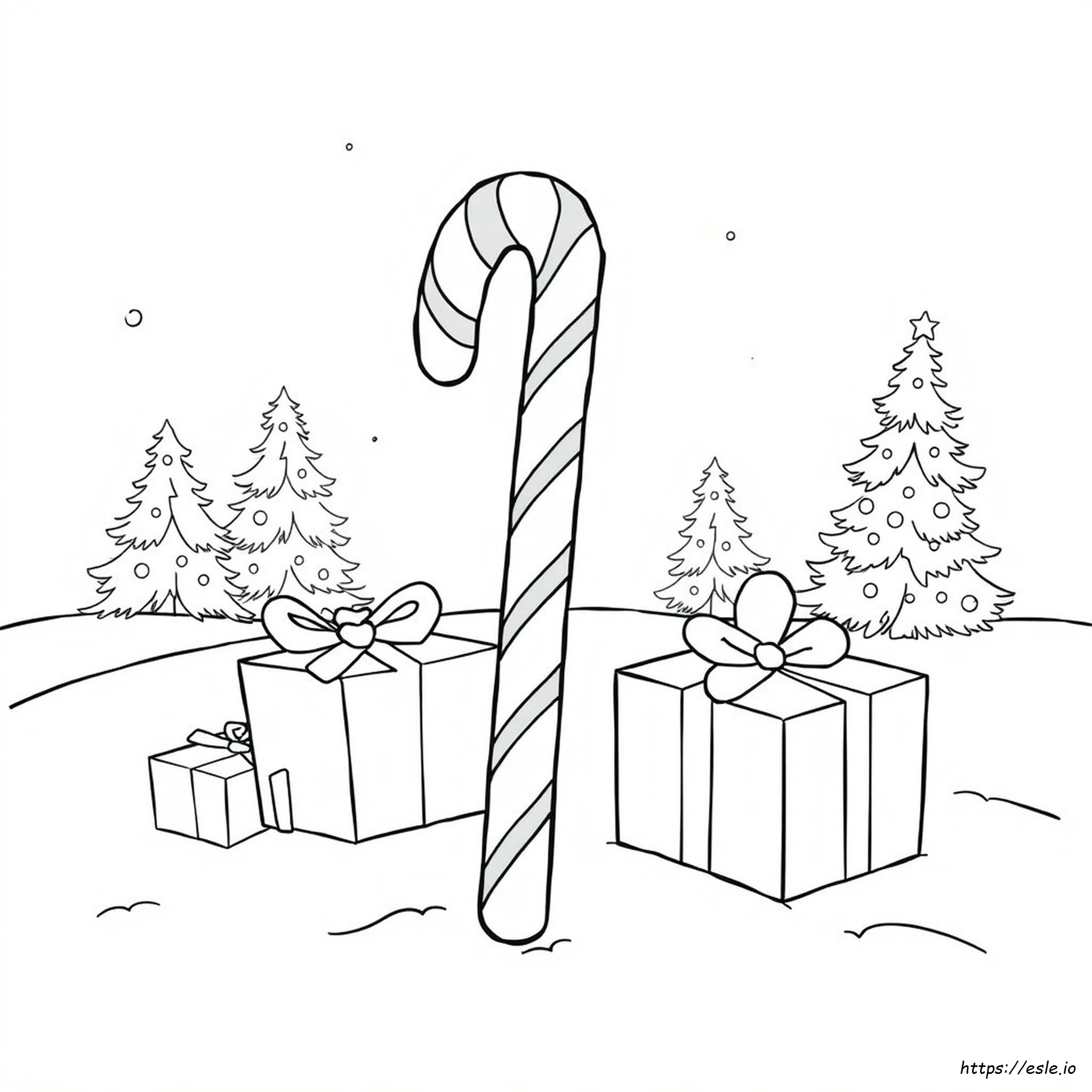 Zuckerstange Ausmalbild Kostenlos
