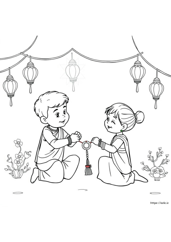 Dibujo Para Colorear De Raksha Bandhan