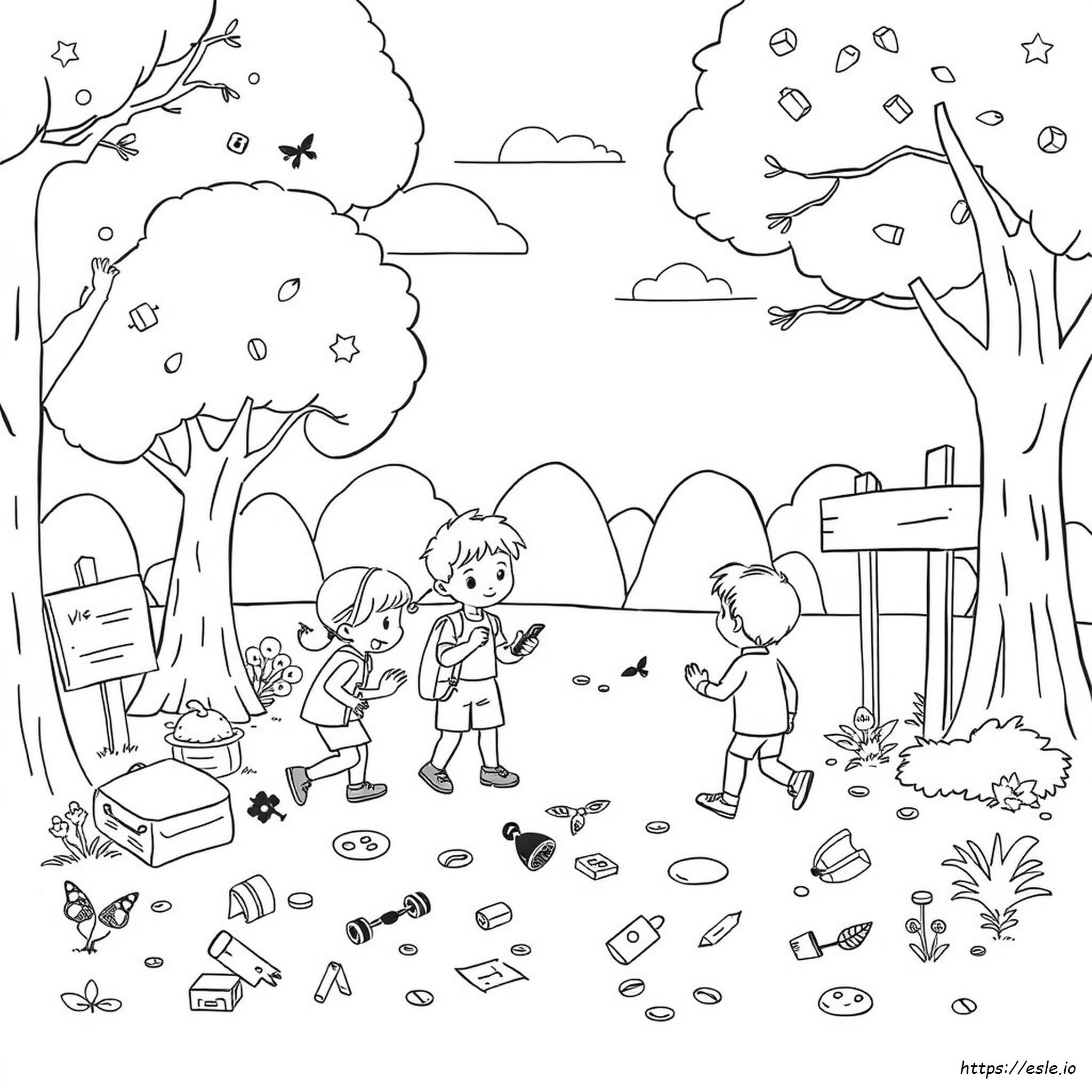Scavenger Hunt Coloring Pages