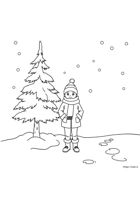 冬の天気 ぬりえ