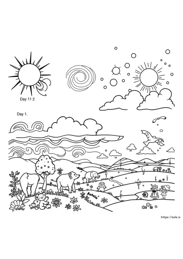 Days Of Creation Coloring Pages