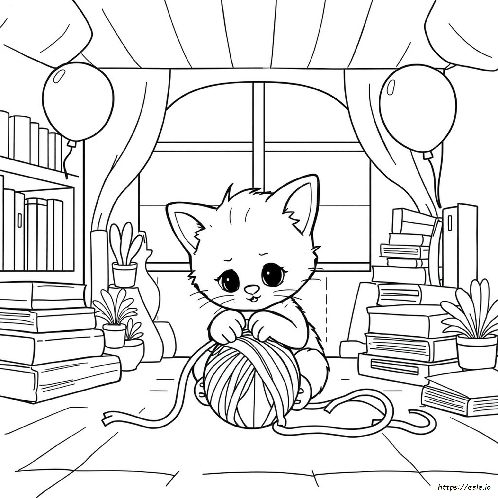 Libro Da Colorare Gattino Divertente