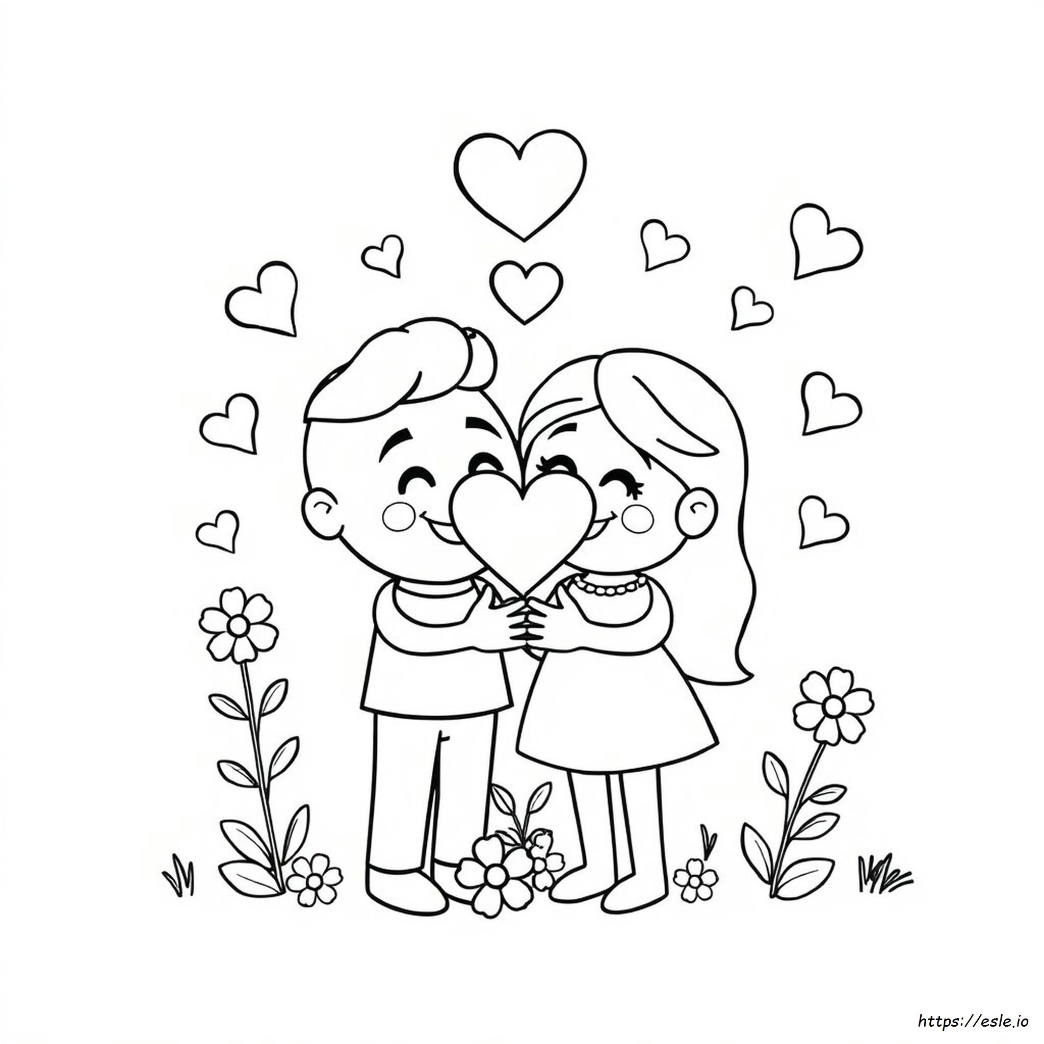 Love Emoji Coloring Pages