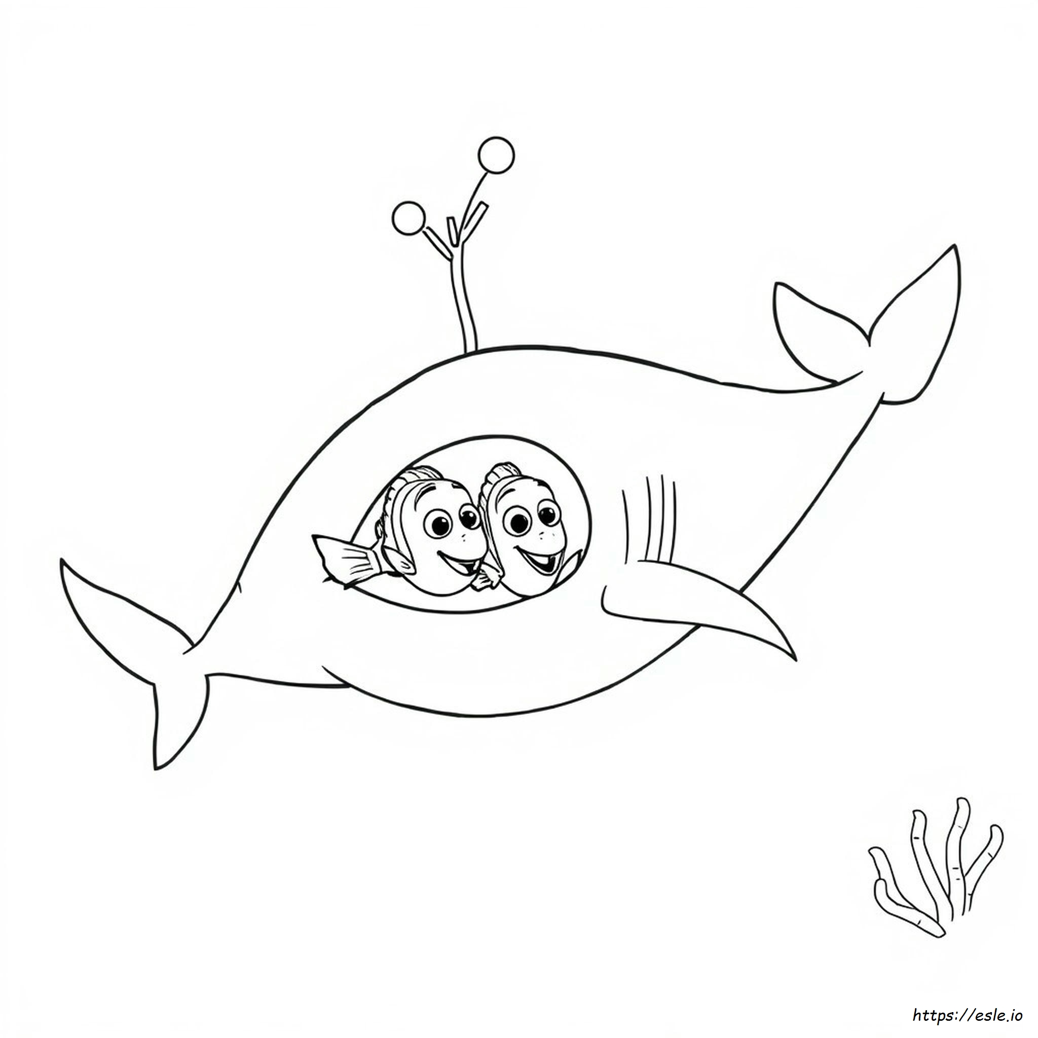 Nemo Tiburón Páginas Para Colorear
