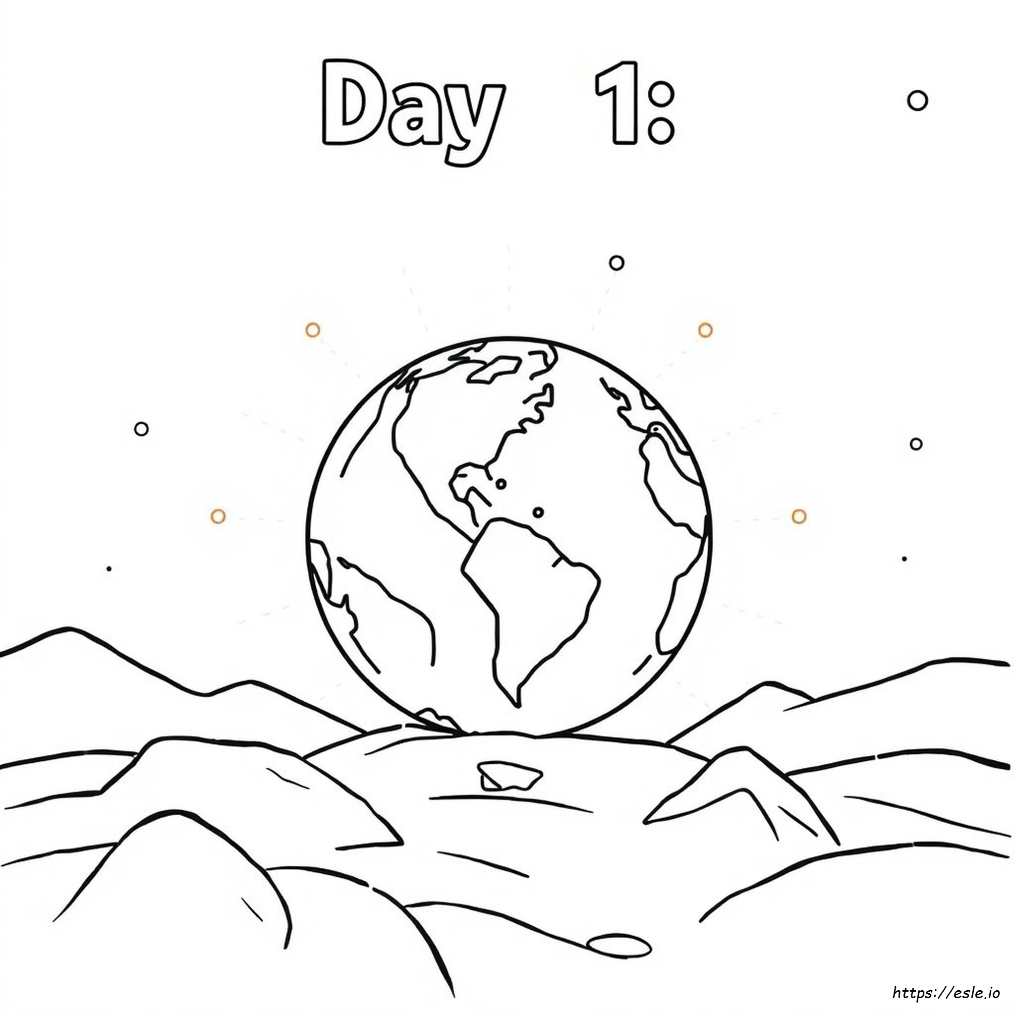Day 1 Of Creation Coloring Pages