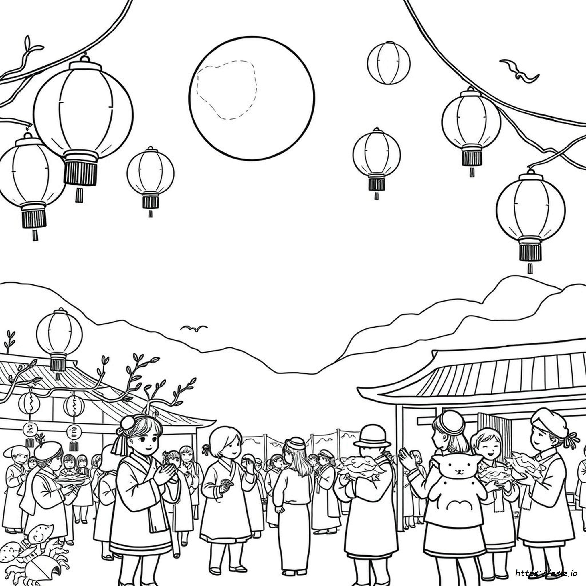 Mid Autumn Moon Festival Coloring Pages