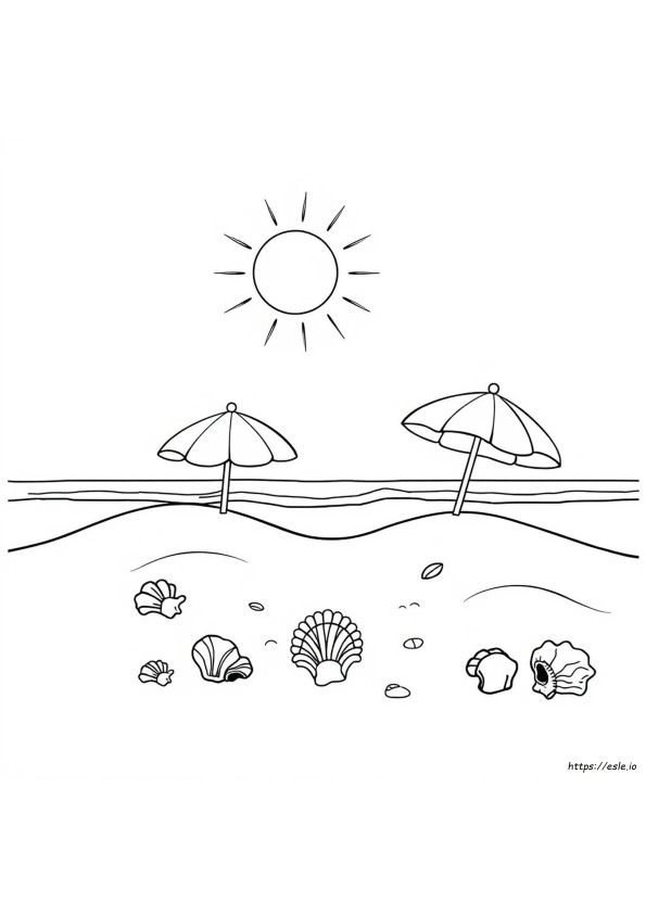 Summer Beach Colouring Pages