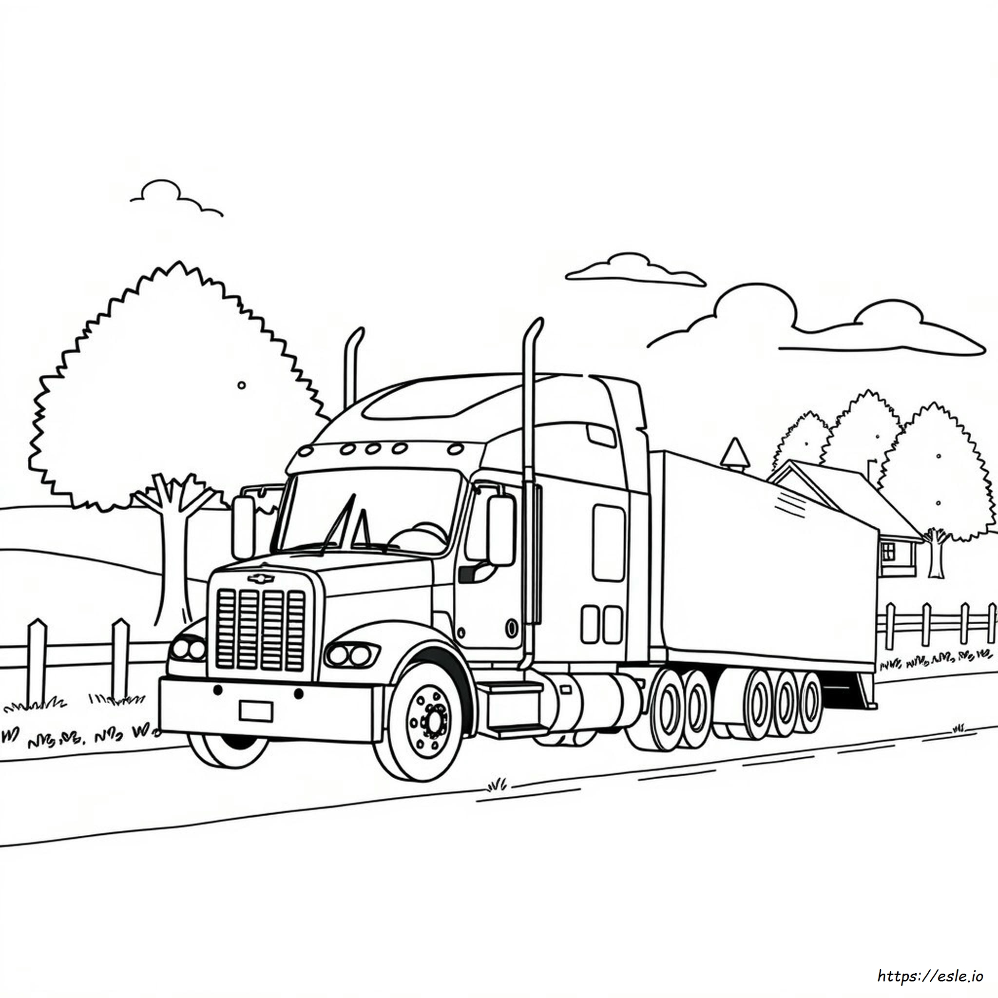 18 Wheeler Semi Truck Coloring Pages