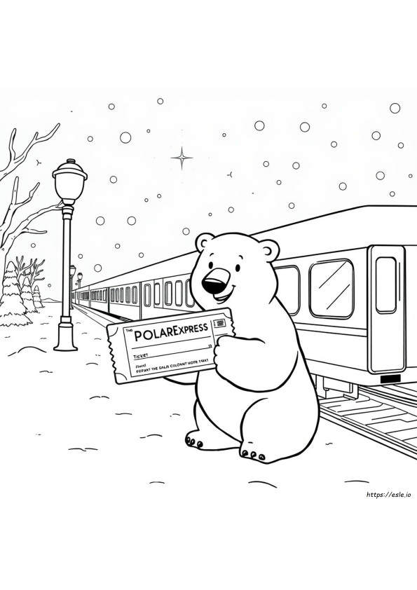 Tiket Polar Express Mewarnai Gambar
