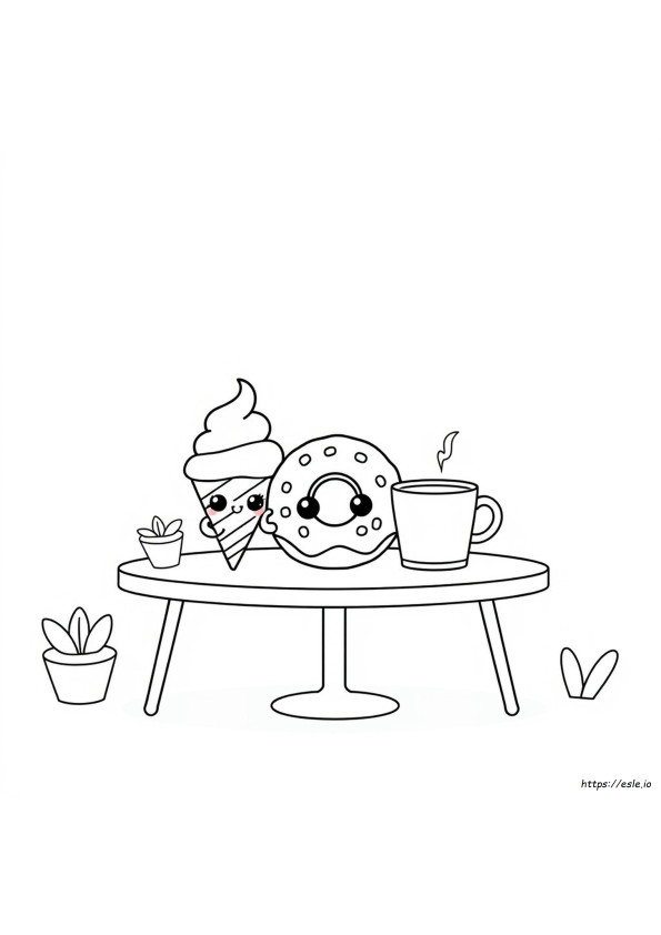 Kawaii Essen Ausmalbilder Zum Ausdrucken