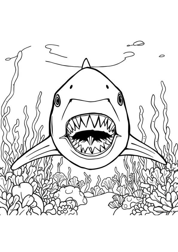 Gruseliger Megalodon Hai Ausmalbilder