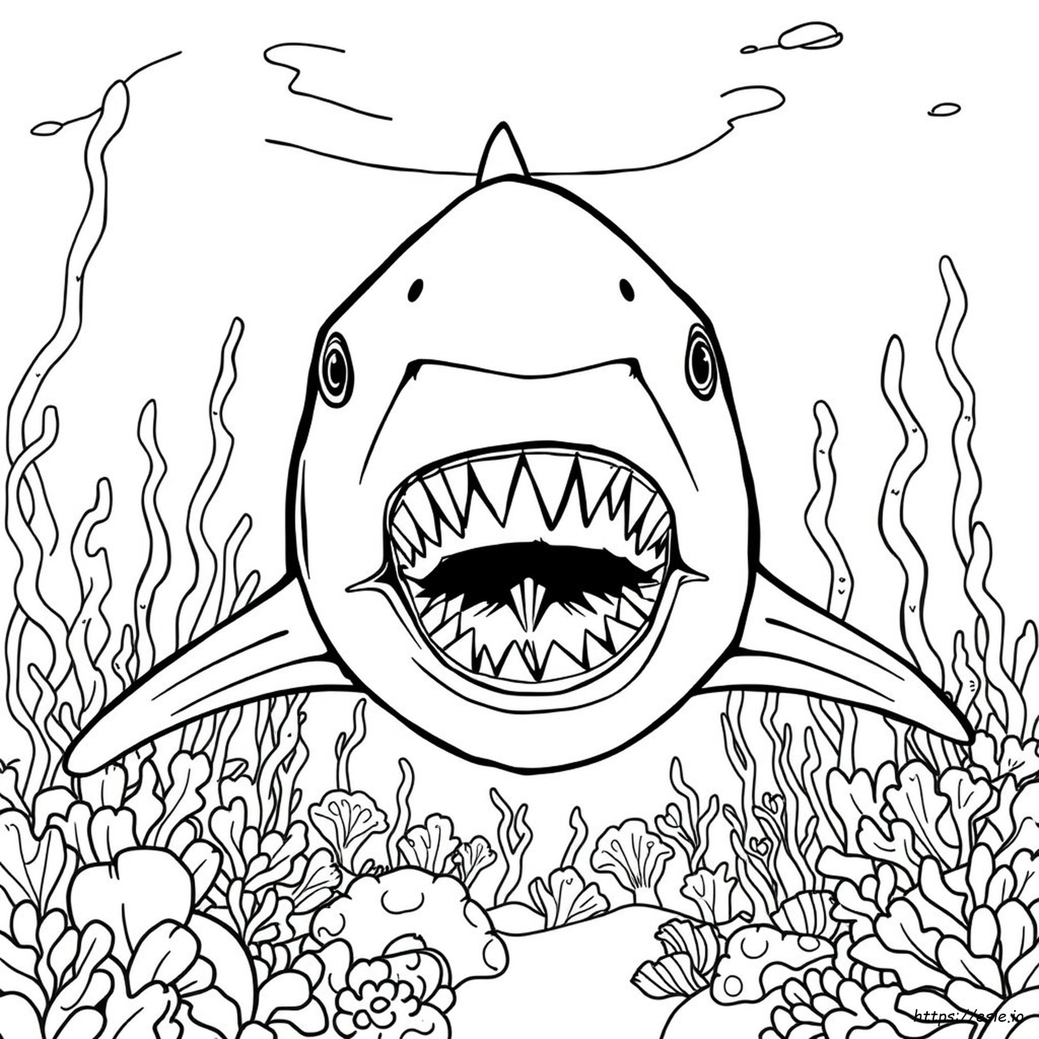 Scary Megalodon Shark Coloring Pages