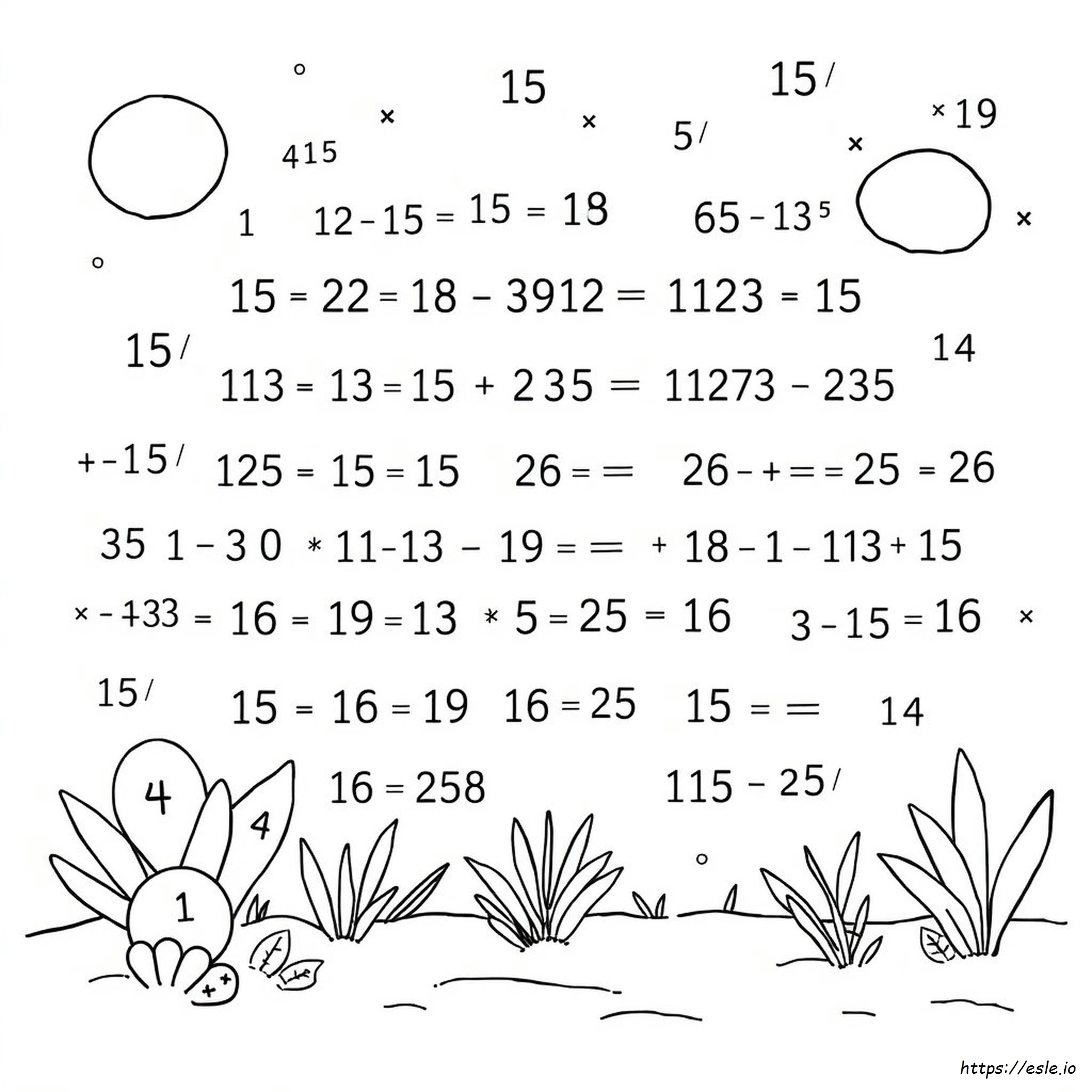 Color The Picture Math Worksheets