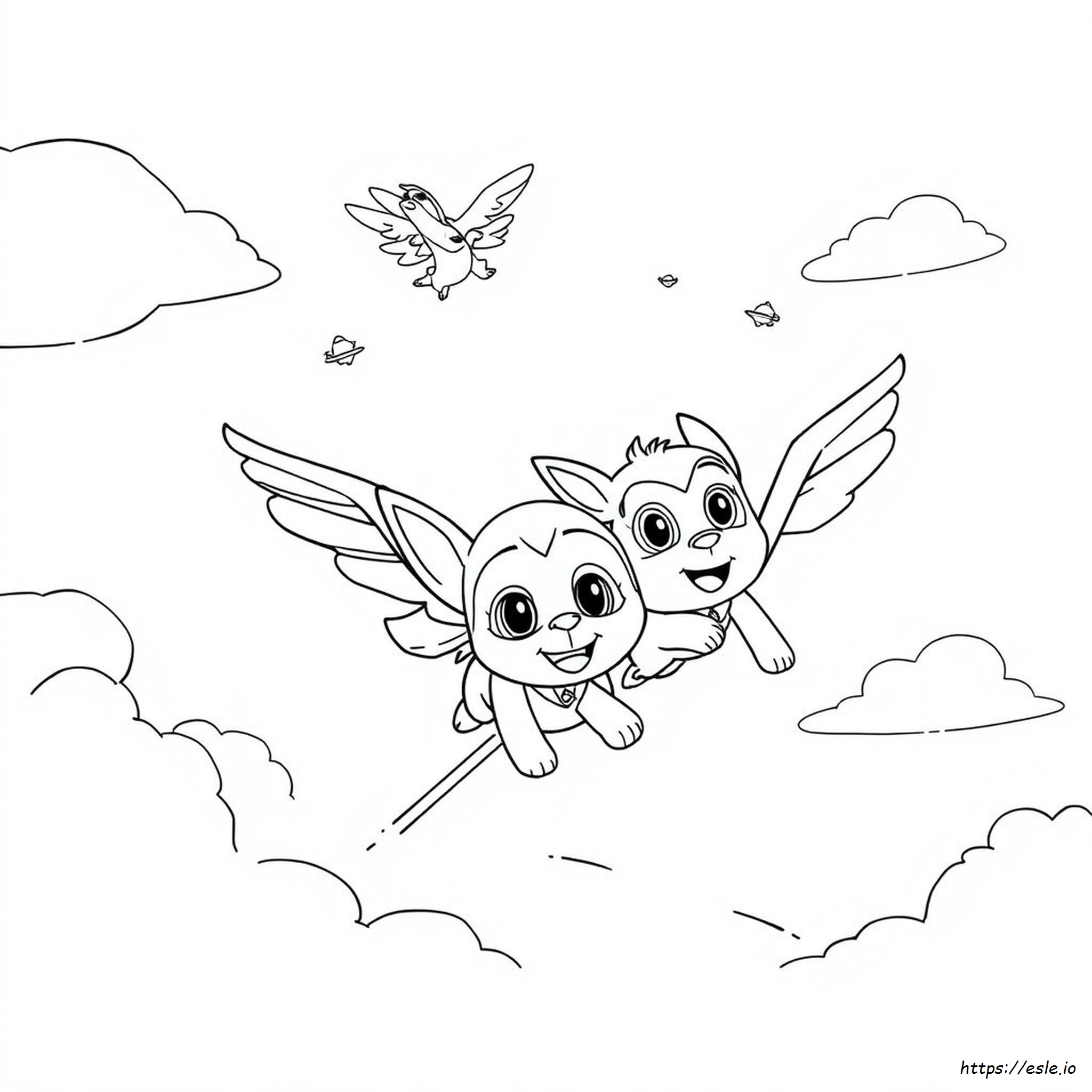Super Wings Super Pets Gambar Mewarnai