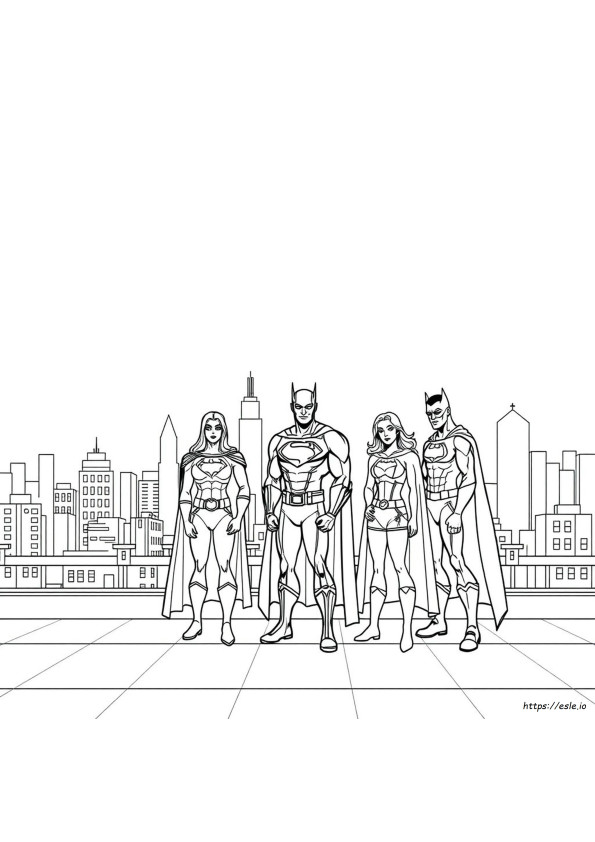 Justice League Colouring Pages