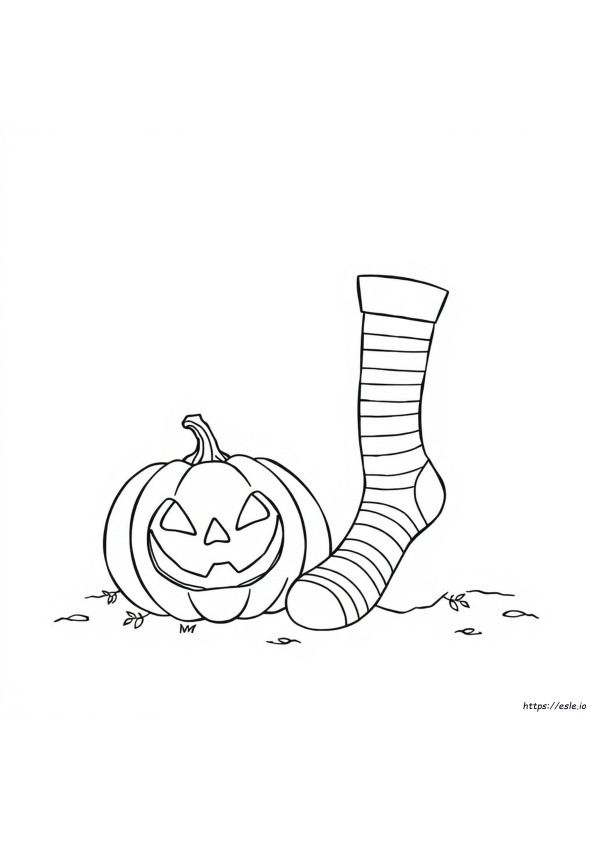 Halloween Zokni Színező Oldal
