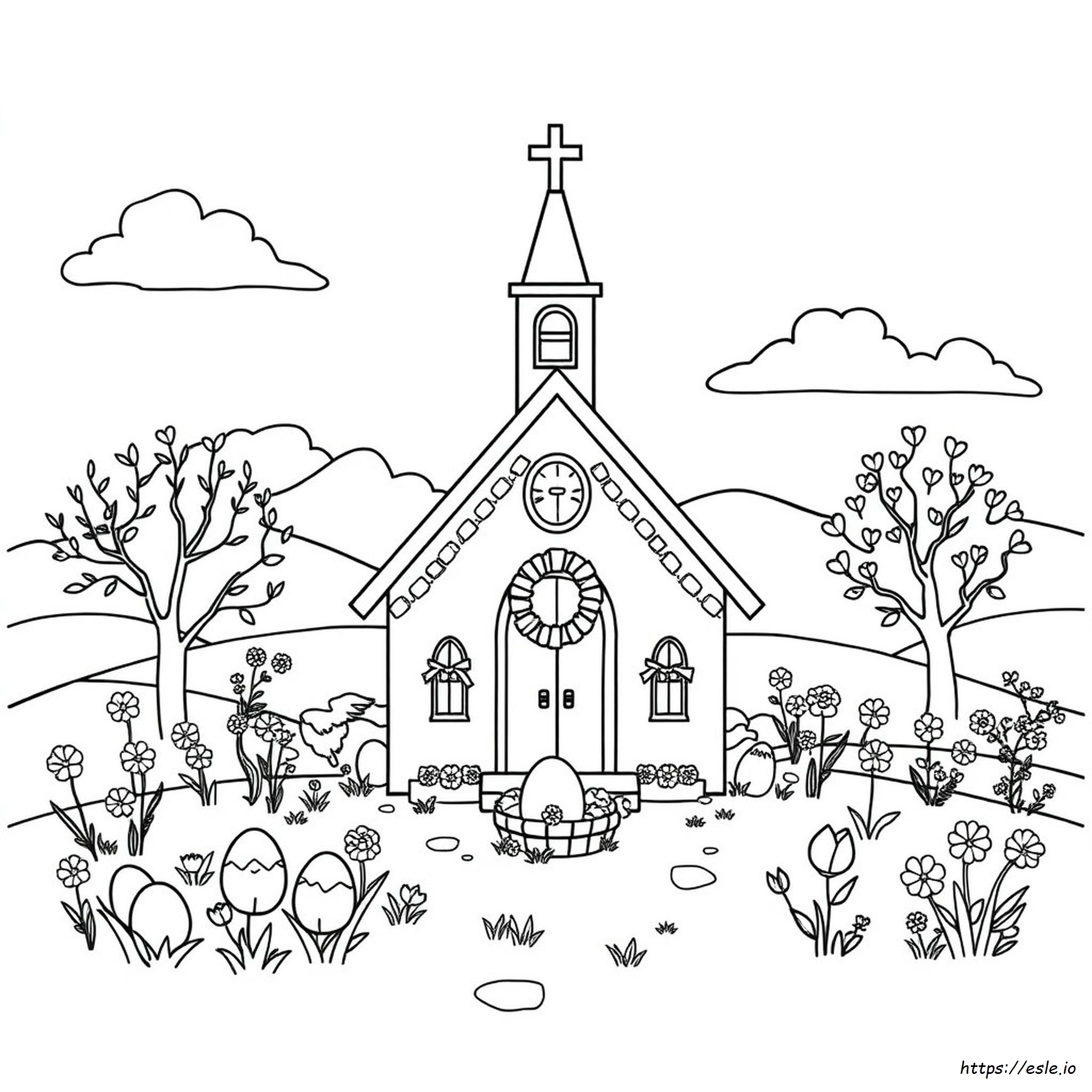 Gereja Paskah Gambar Mewarnai