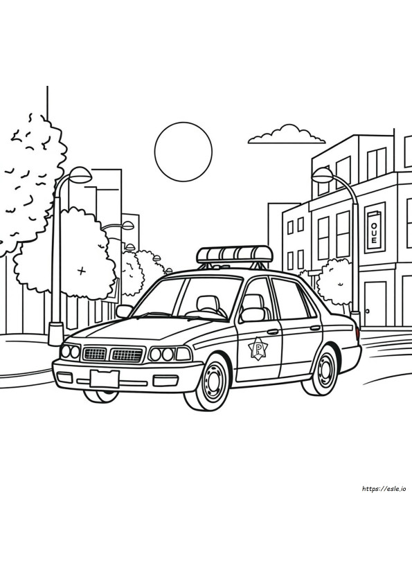 Gambar Mewarnai Mobil Polisi