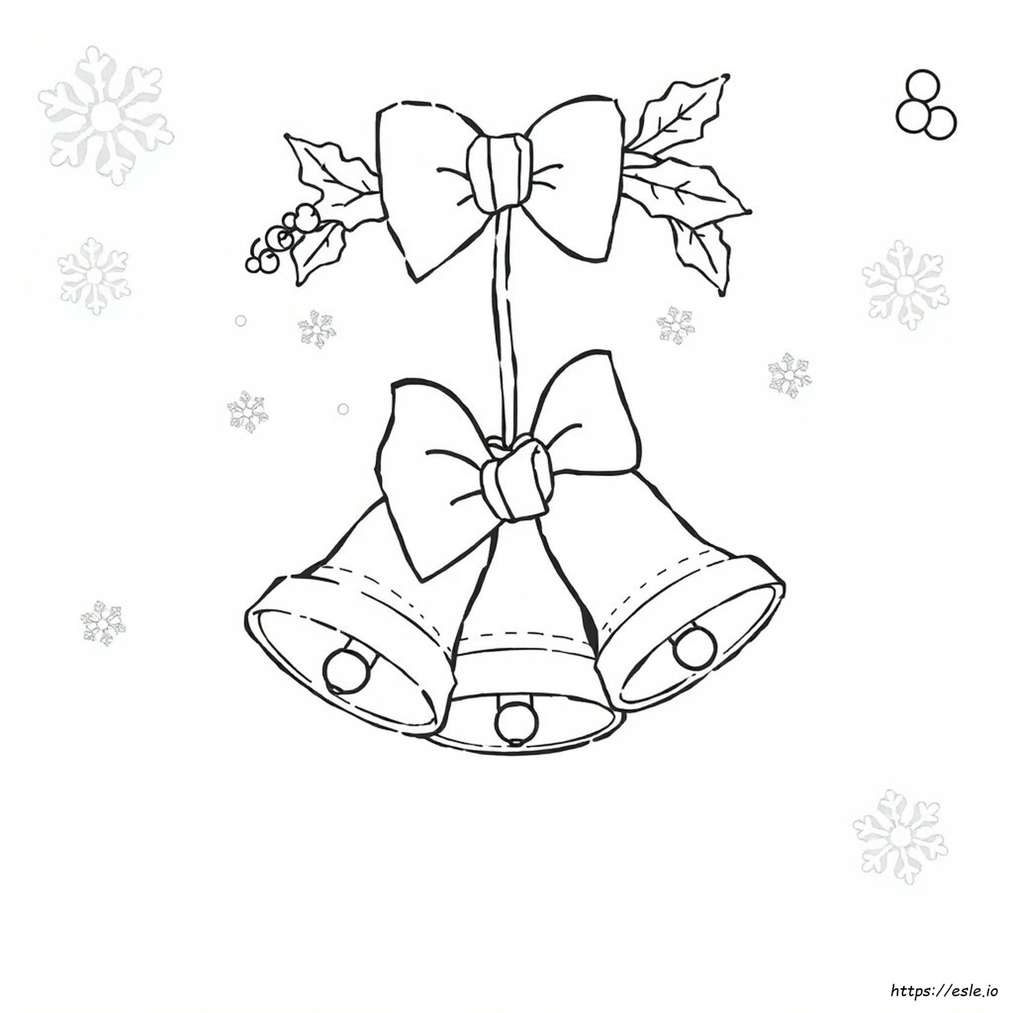 Round Jingle Bell Coloring Page
