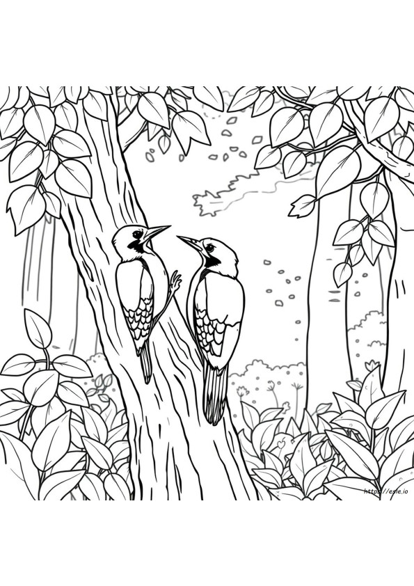 Pileated Woodpecker Coloring Page