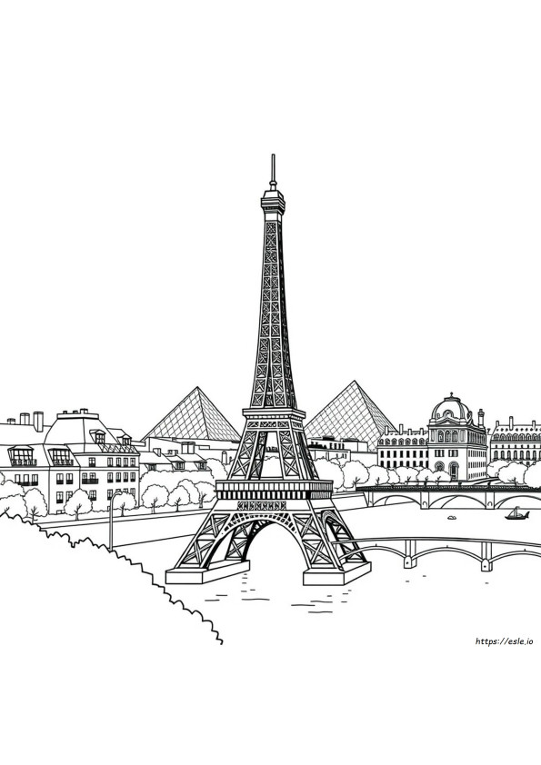 Pagina Da Colorare Di Parigi Stampabile Gratuitamente