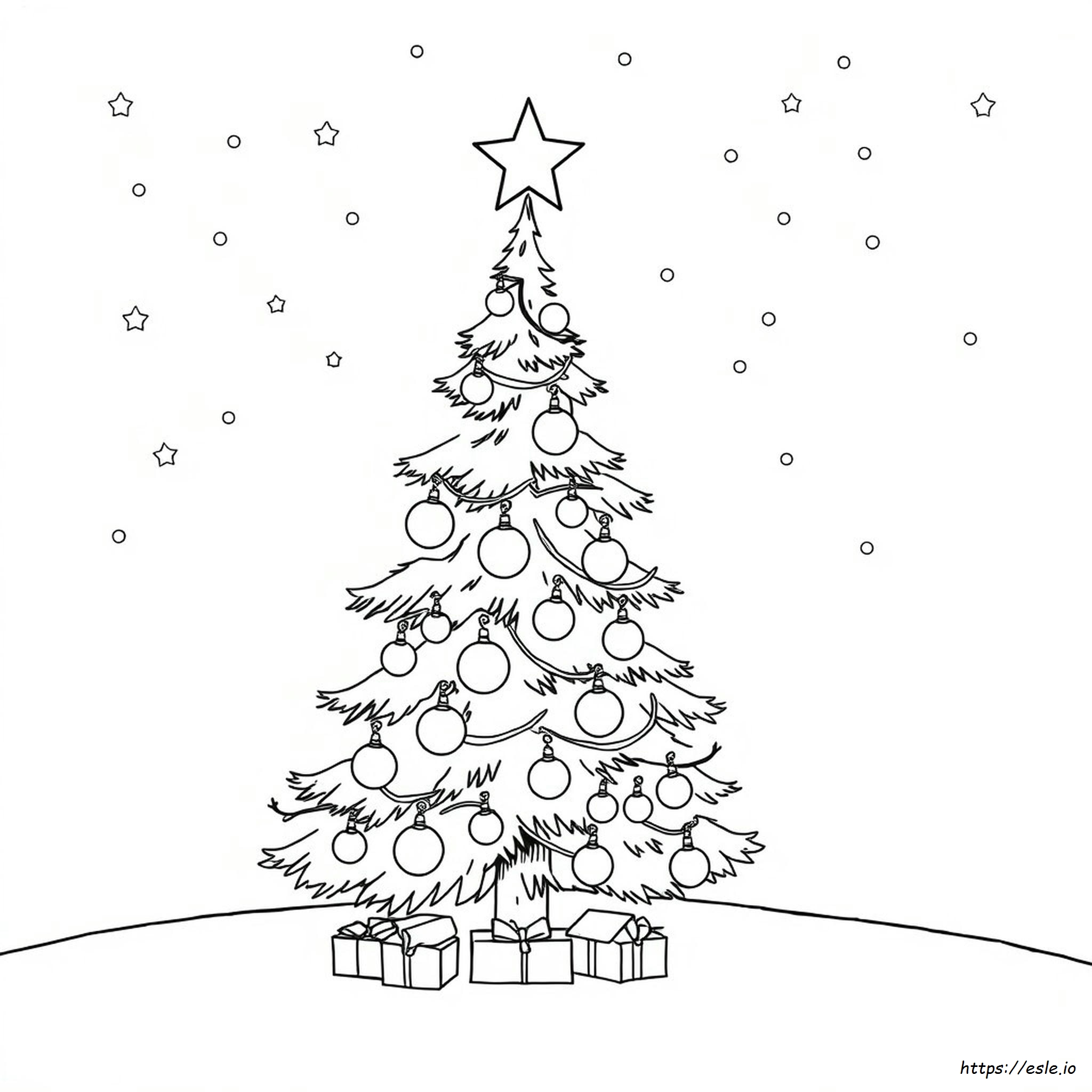 Pohon Natal Gambar Mewarnai