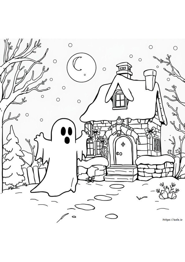 Spooky Christmas Coloring Page