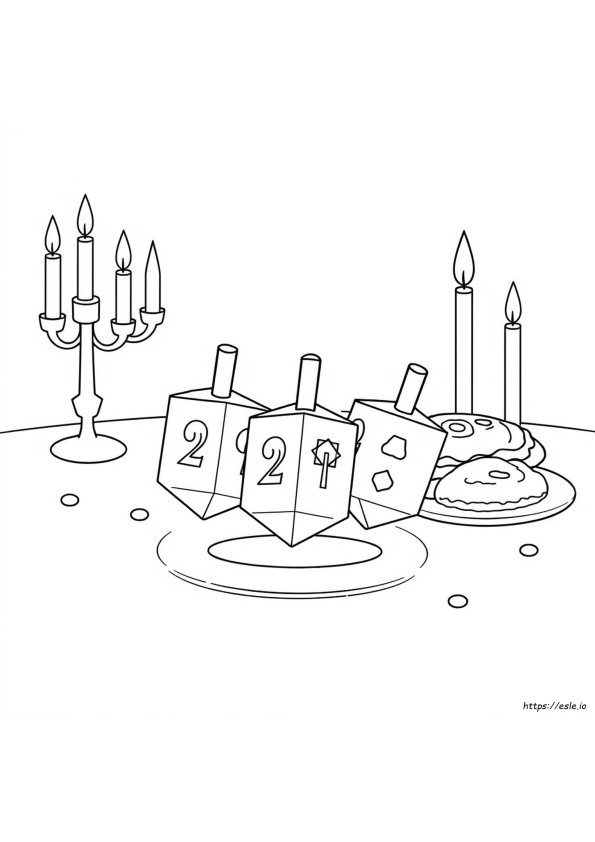 Dreidel Printable Coloring Sheet