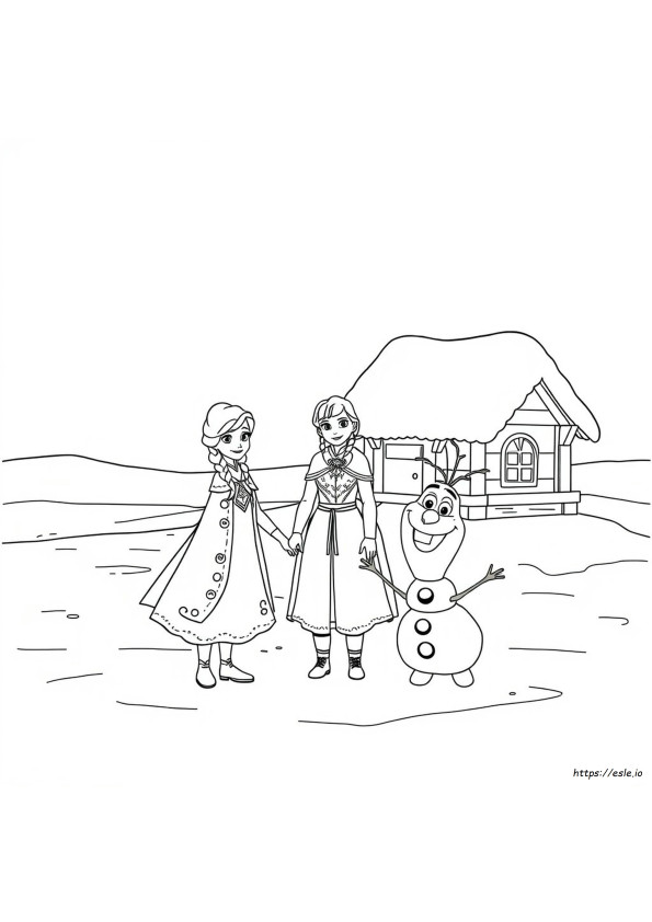 Frozen Coloring Pages Anna And Kristoff