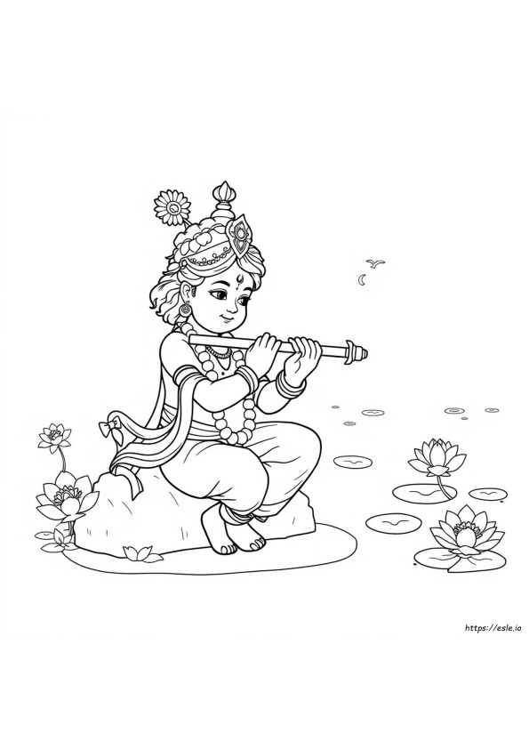 Krishna Ausmalbild