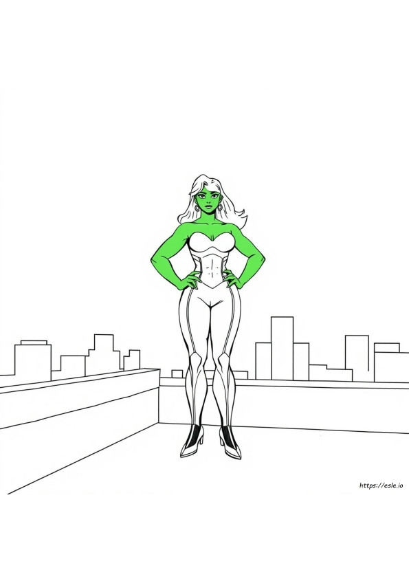 Gambar Mewarnai She-Hulk