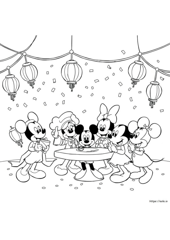 Disney New Year Coloring Pages