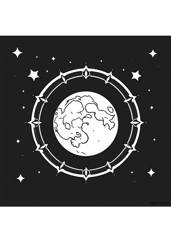 Moon Tarot Card Coloring Pages