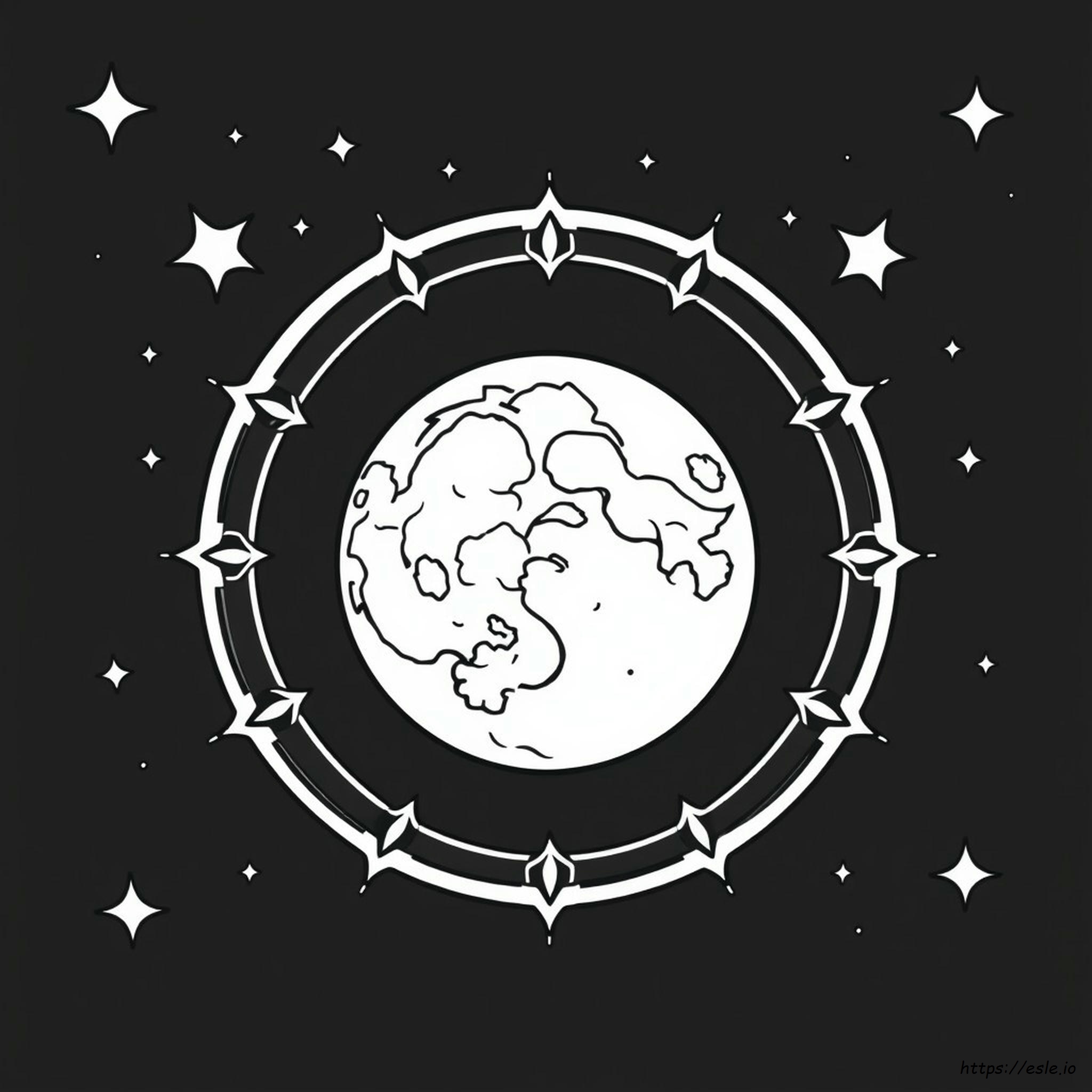 Moon Tarot Card Coloring Pages