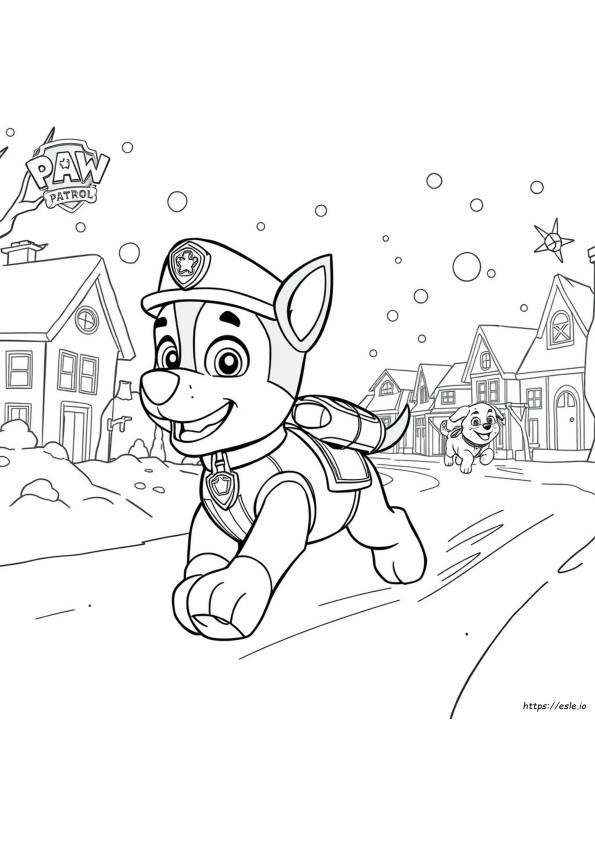 Paw Patrol The Movie Coloring Pages Chase