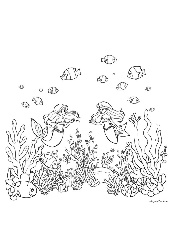 Little Mermaid Coloring Sheet