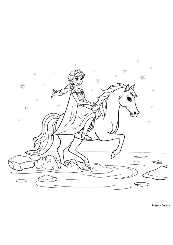Elsa E Il Cavallo D'acqua Da Colorare