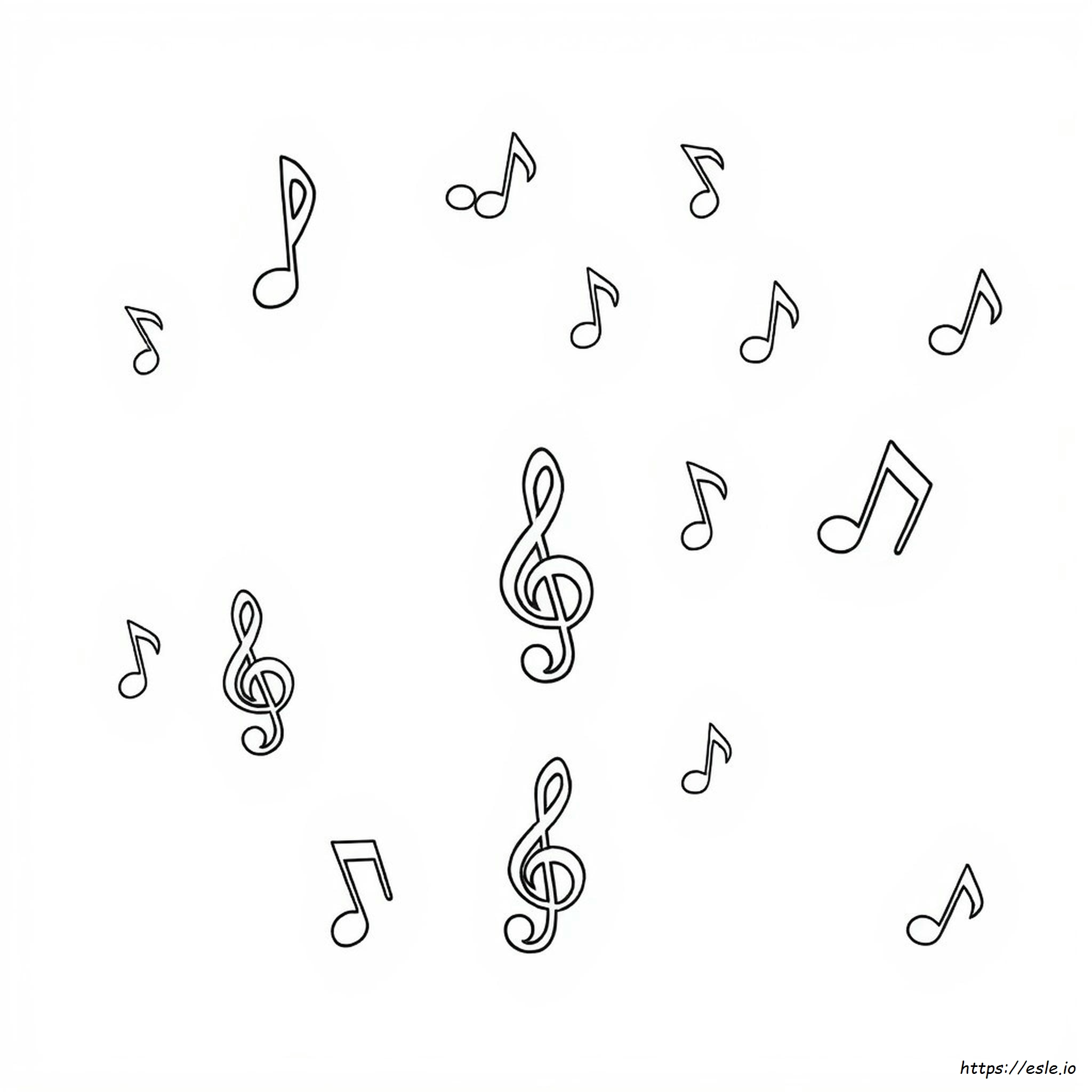 Outline Music Notes Coloring Pages