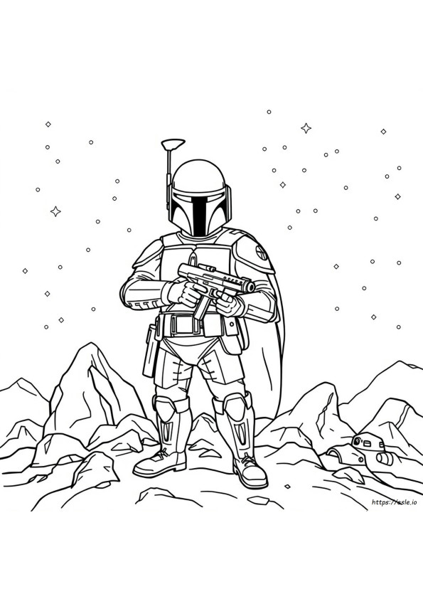 Boba Fett Helmet Coloring Page