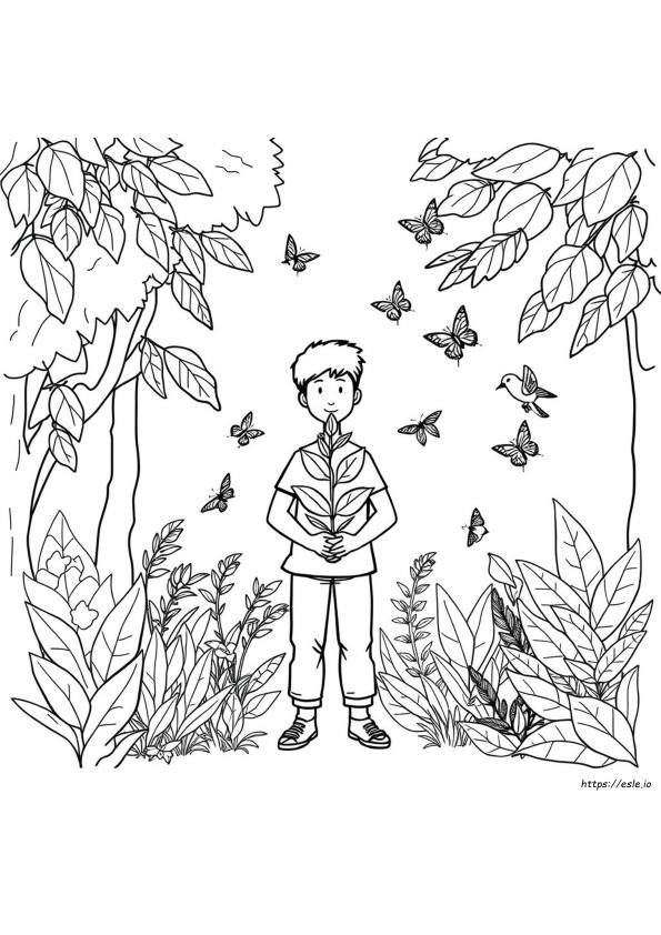 Selamatkan Hutan Hujan Gambar Mewarnai