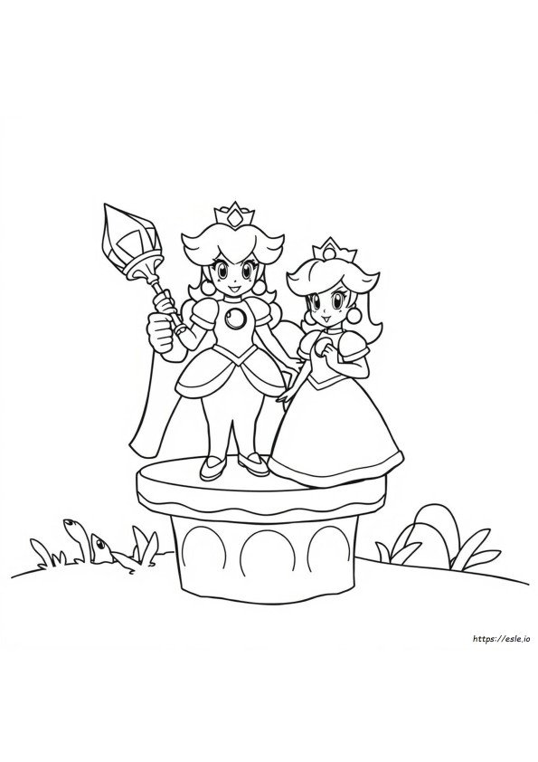 Peach Super Mario Para Colorear