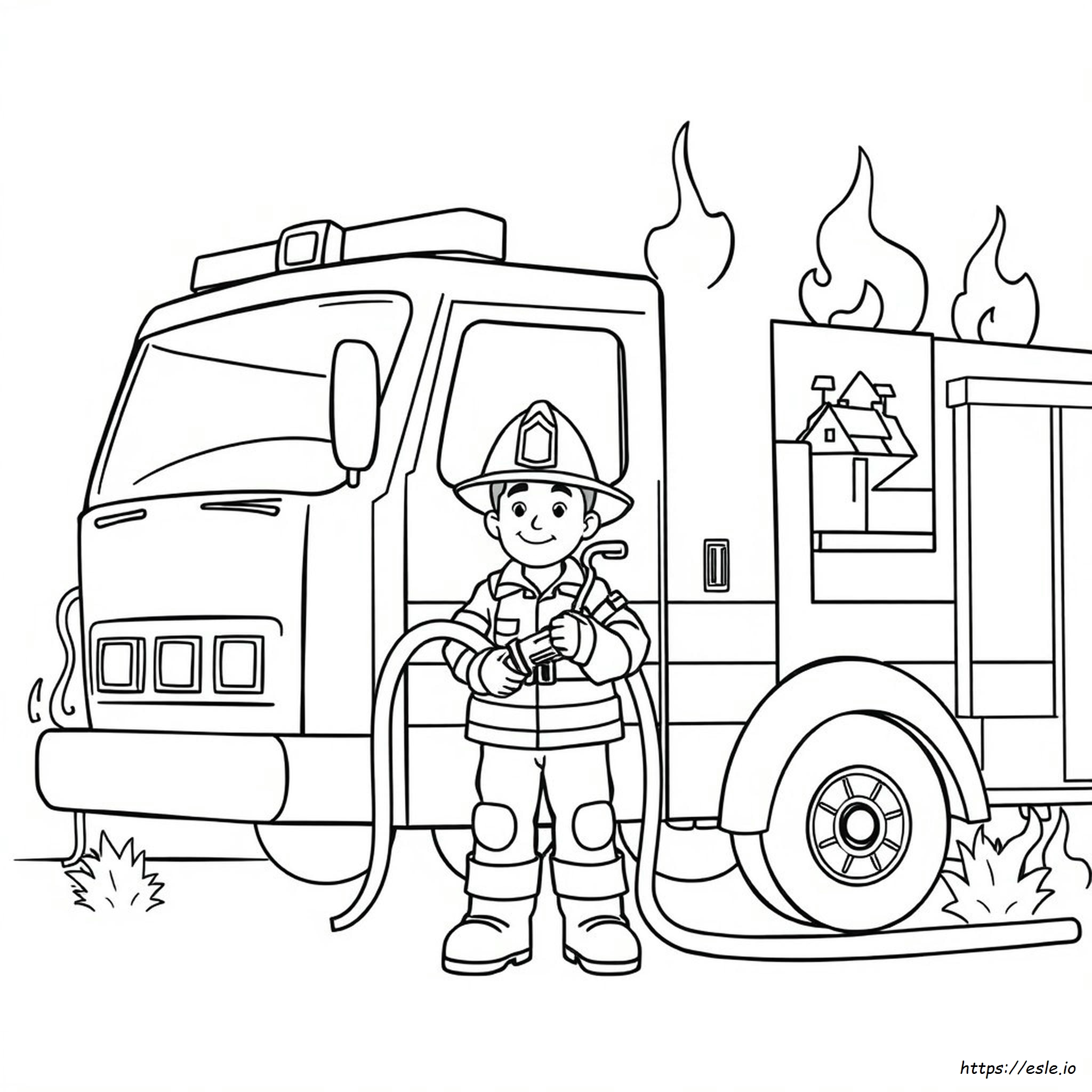 Coloring Page Of A Firefighter