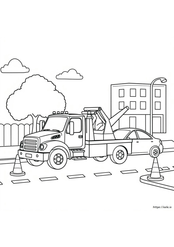 Tow Truck Coloring Page
