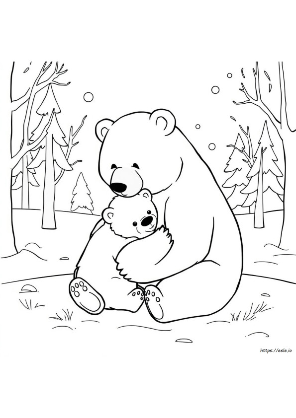 Bear Hug Coloring Pages